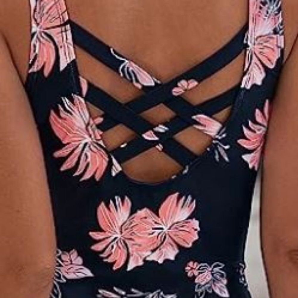 Crisscross Back Slimming Swimsuit Tummy Control Athletic Swimming Suit size XXL